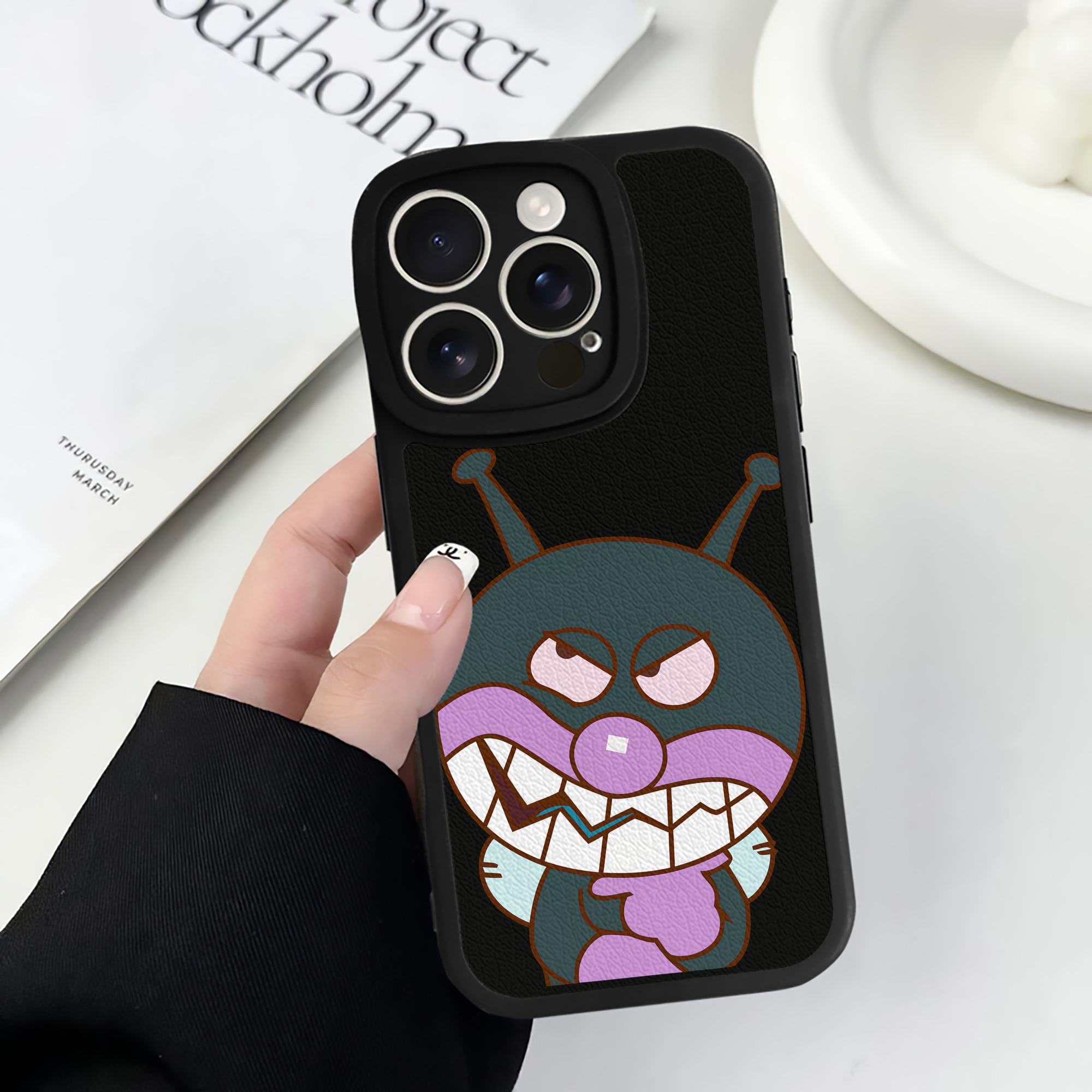 （画像用） アンパンマン Anpanman 【iPhone 16シリーズ対応】シリコンスマホケース（レザー調） 材質：シリコン